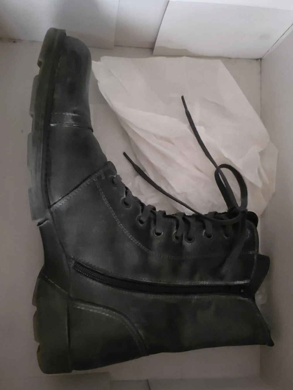 Steve Madden Boots Black Leather Gatsbys Mens Size 10